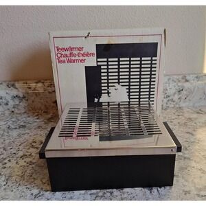 Spring Switzerland Stainless Steel Tea Warmer Modernist Teapot Stand 7" Open Box